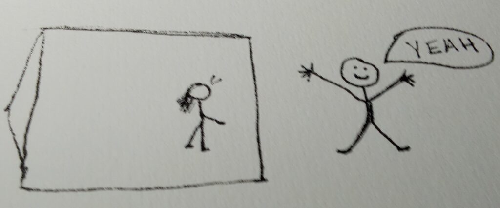 A stick‑figure version of the breakthrough that helped ease my anxiety.