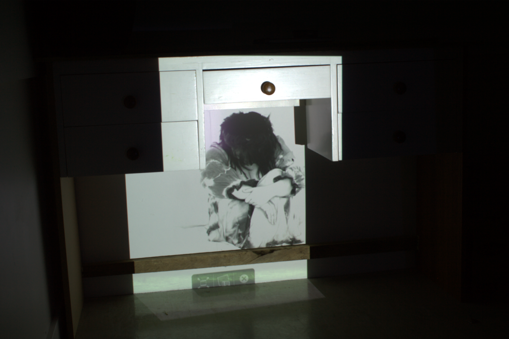 This was a photo I took of a projection I did when I got my Diploma in Visual Arts.